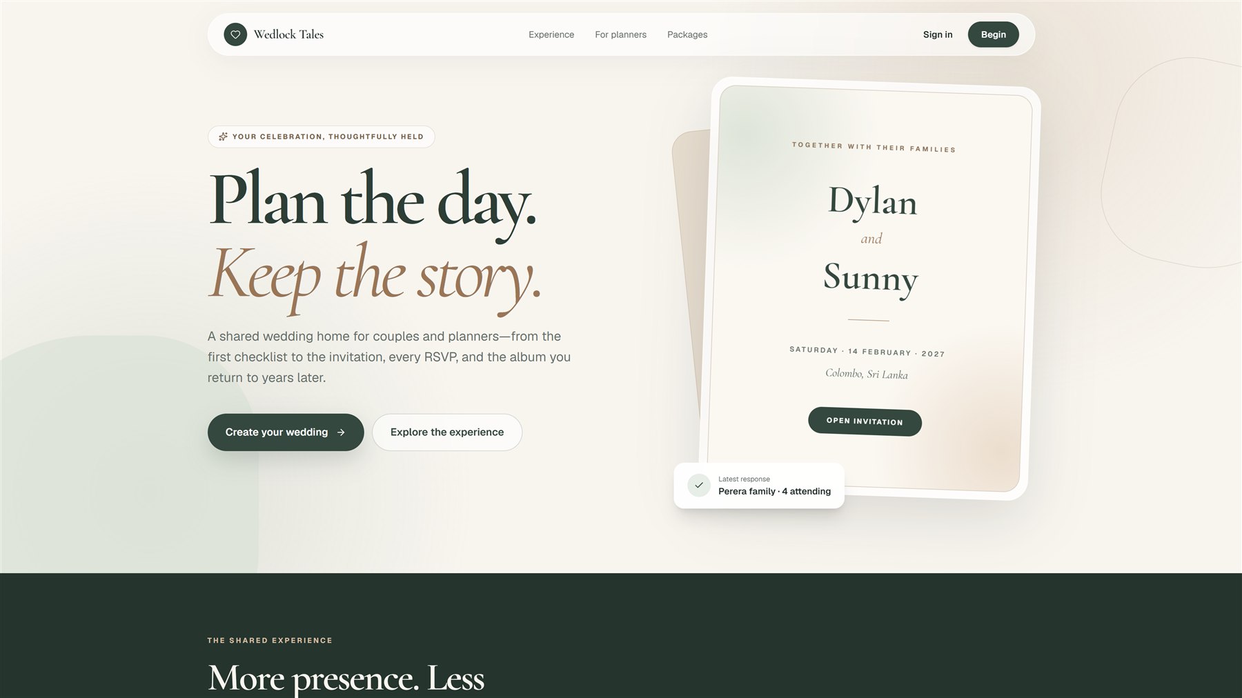 Wedlock Tales: A shared digital home for wedding planning preview